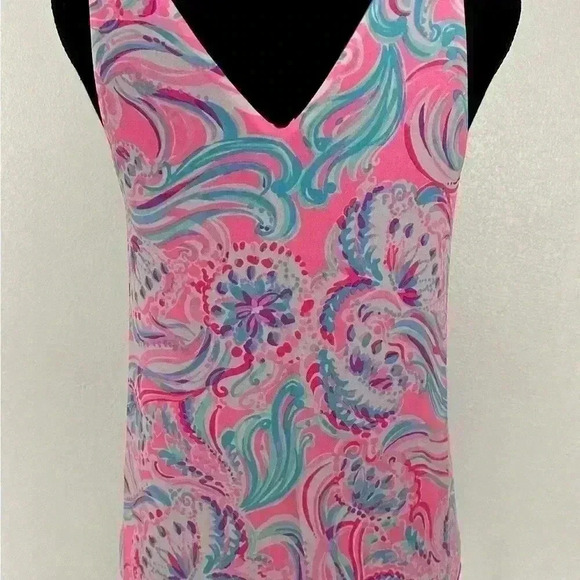 75. Lilly Pulitzer XXS Sleeveless Multicolor Floral Reversible Tank Top Florin - Picture 2 of 8